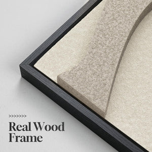 Large Framed 3D Beige Neutral Modern Minimalist Abstract Textured Wall Art for Living Room