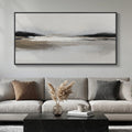 Large Framed Black and White Abstract Wall Art for Living Room