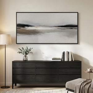 Large Framed Black and White Abstract Wall Art for Living Room