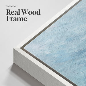 Large Framed Coastal Abstract Wall Art Blue and Gold Canvas Prints for Living Room