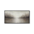 Extra Large Framed Abstract Brown Wabi sabi Landscape Wall Art for Living Room