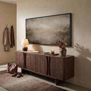 Large Framed Brown Abstract Wall Art for Living Room