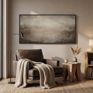 Large Framed Brown Abstract Wall Art for Living Room