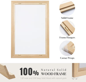 Framed Van Gogh Sage Green Vintage Botanical Canvas Wall Art Set of 3