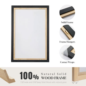 Large Framed Brown Beige Abstract Vertical Wall Art for Hallway, 2 Piece