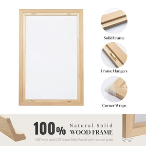 Large Framed Beige Cream Abstract Vertical Wall Art for Hallway, 2 Piece