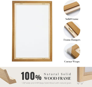 Framed Modern Farmhouse Forest Animal Wall Art Rustic Nature Cute Whimsical Bear Fox Rabbit Wall Decor for Nursery Set of 3