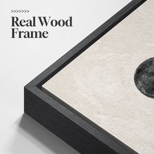 Large Framed Mountain and Moon Wall Art, Set of 2 in Black and White