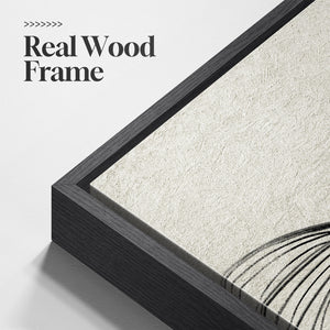Large Framed Neutral Abstract Wall Art, 3 Piece Set in Black and Beige
