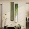 Framed Sage Green Abstract Long Narrow Vertical Modern Minimalist Wall Art Decor for Hallway Set of 2