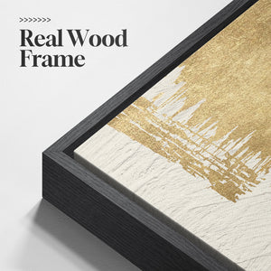 Large-frame black and gold abstract wall art three-piece set for the living room