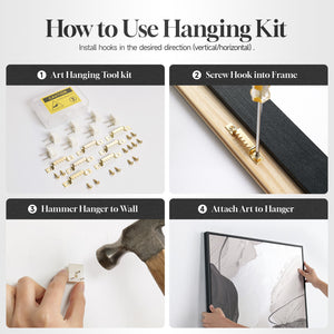 Large Framed Black and White Gray Abstract Wall Art