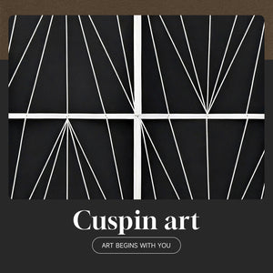 Large Framed Modern Elegant Black and White Abstract Wall Art for Living Room, 3 Piece Set