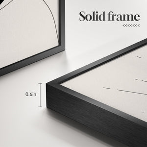 Framed Black and White Modern Abstract Wall Art for Living Room, 6 Pieces