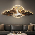 Large LED 3D Modern Horizontal Mountain Landscape with Remote Control Wall Art Decor for Living Room