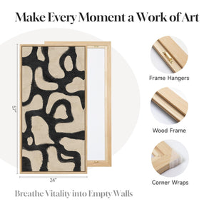 Large Framed Modern Abstract Horizontal Wall Art for Living Room