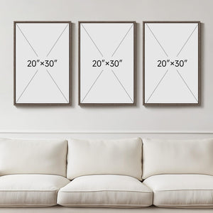 Large Framed 3 Piece Vintage Botanical Wall Art for Living Room