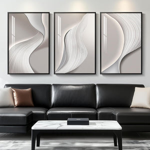 Large Framed Modern Minimalist Abstract Wall Art for Living Room Set of 3