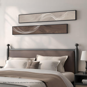 Large Framed Neutral Abstract Vertical Wall Art Decor for Hallway, 2 Piece