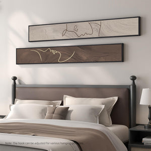 Large Framed Brown Beige Abstract Vertical Wall Art for Hallway, 2 Piece
