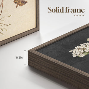 Framed Vintage Botanical Floral Wall Art for Bathroom, 4 Piece