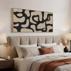 Large Framed Modern Abstract Horizontal Wall Art for Living Room
