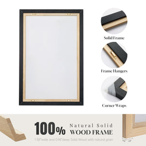 Extra Large Framed Blue Abstract Wall Art for Living Room