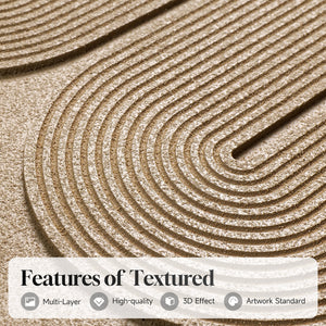 Large 3D Textured Framed Boho Neutral Abstract Wall Art