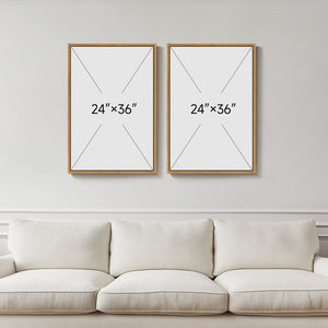 Large Framed Modern Neutral Abstract Wall Art, Set of 2 in Black and Beige