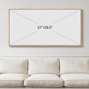 3D Neutral Abstract Wall Painting with Oversized Frame and Banner for the Living Room