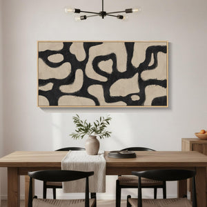 Large Framed Modern Abstract Horizontal Wall Art for Living Room