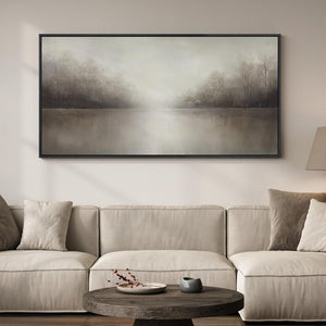 Extra Large Framed Abstract Brown Wabi sabi Landscape Wall Art for Living Room