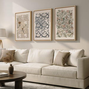 Framed Large William Morris Canvas Wall Art Set of 3