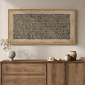 Large Framed Wabi Sabi Abstract Wall Art for Living Room, Neutral, Black brown, Vintage