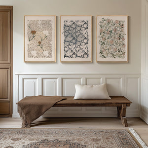 Framed Large William Morris Canvas Wall Art Set of 3