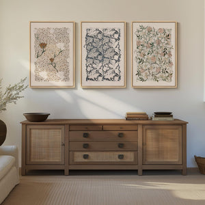 Framed Large William Morris Canvas Wall Art Set of 3