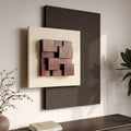 Large Wood Abstract Wall Art for Living Room, Modern 3D Artwork for Walls