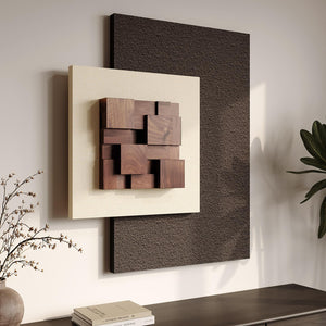Large Wood Abstract Wall Art for Living Room, Modern 3D Artwork for Walls