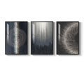 Large Framed Black Silver Modern Abstract Wall Art