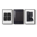 Large Framed Modern Elegant Black and White Abstract Wall Art for Living Room, 3 Piece Set