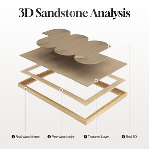 Large 3D Textured Framed Boho Neutral Abstract Wall Art