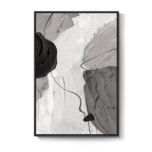 Extra Large Framed Abstract Wall Art for Living Room, Oversized Vertical Black and White