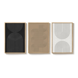 Large 3D Textured Framed Boho Neutral Abstract Wall Art