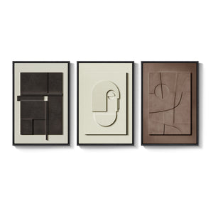 Large 3D Textured Framed Abstract Wall Art  3 Piece Modern Paintings