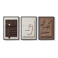 Framed Neutral Abstract Wall Art for Living Room, Large 3D Textured 3 Piece Set