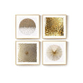 Framed Luxury Gold Modern Minimalist Abstract Geometric Wall Art Prints Set of 4 for Living Room