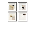 4 Piece Framed Neutral Abstract Modern Minimalist Wall Art for Living Room