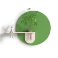 3D Textured Sage Green Round Wall Art Modern Minimalist Wall Decor with Vase for Living Room