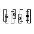 Abstract Metal Wall Art Large Modern Black Geometric Decor Set of 4