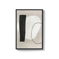 Framed Modern Black White Beige Neutral Minimalist Abstract Wall Art for Living Room